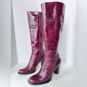 Diba Tall Burgundy Leather Boots